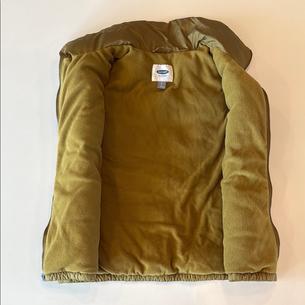 Old Navy Olive Puffer Vest for Women - Picture 3 of 4